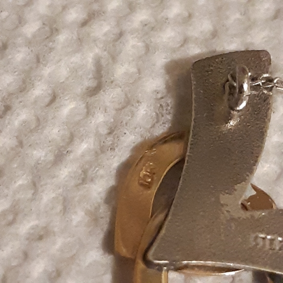 Vintage Sterling and 10K Heart Necklace - Picture 4 of 13